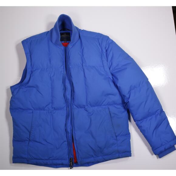 Brooks Brothers Bright Blue Down Puffer Jacket and Vest Convertible Men's Large - Picture 11 of 11
